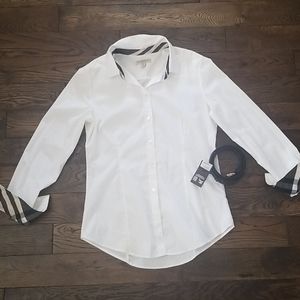 Burberry London Button blouse & Belt (NWT) Bundle!